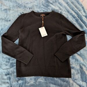 NWT Quince 100% Mongolian Cashmere Crewneck Sweater Black XS